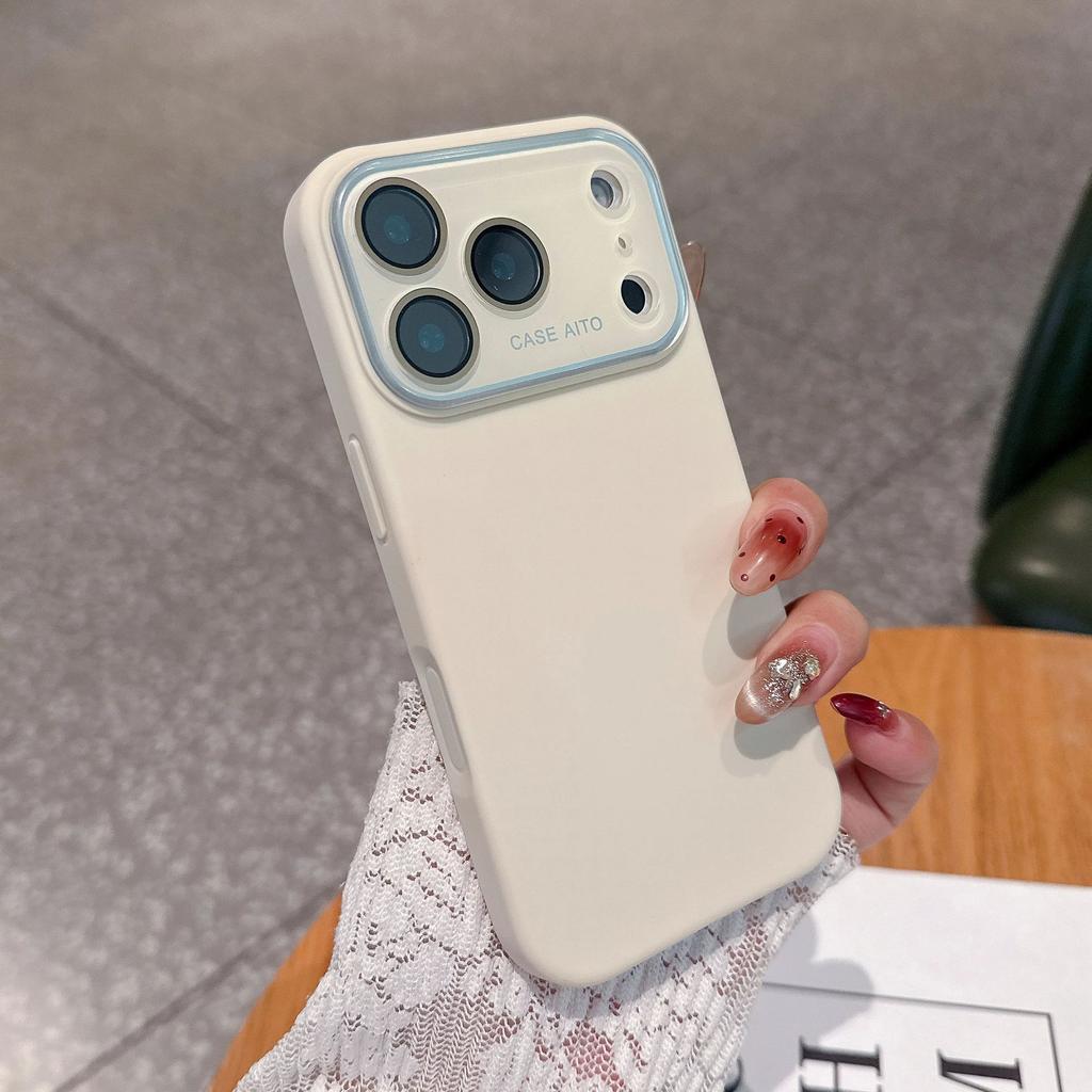 Large Window Camera Protection Silicone Case For iPhone 17 16 15 14 13 12 11 Plus Pro Max Solid Color Matte Shockproof Cover