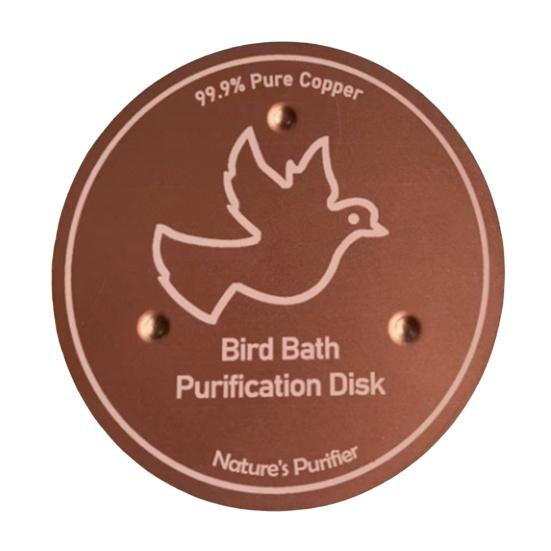 Bird Bath Copper Disk 0.8mm Thick Copper Cleaning Disk Birdbath Cleaner with Triple-Point Support for Physical Safe Clean Water Birdbath Bowl