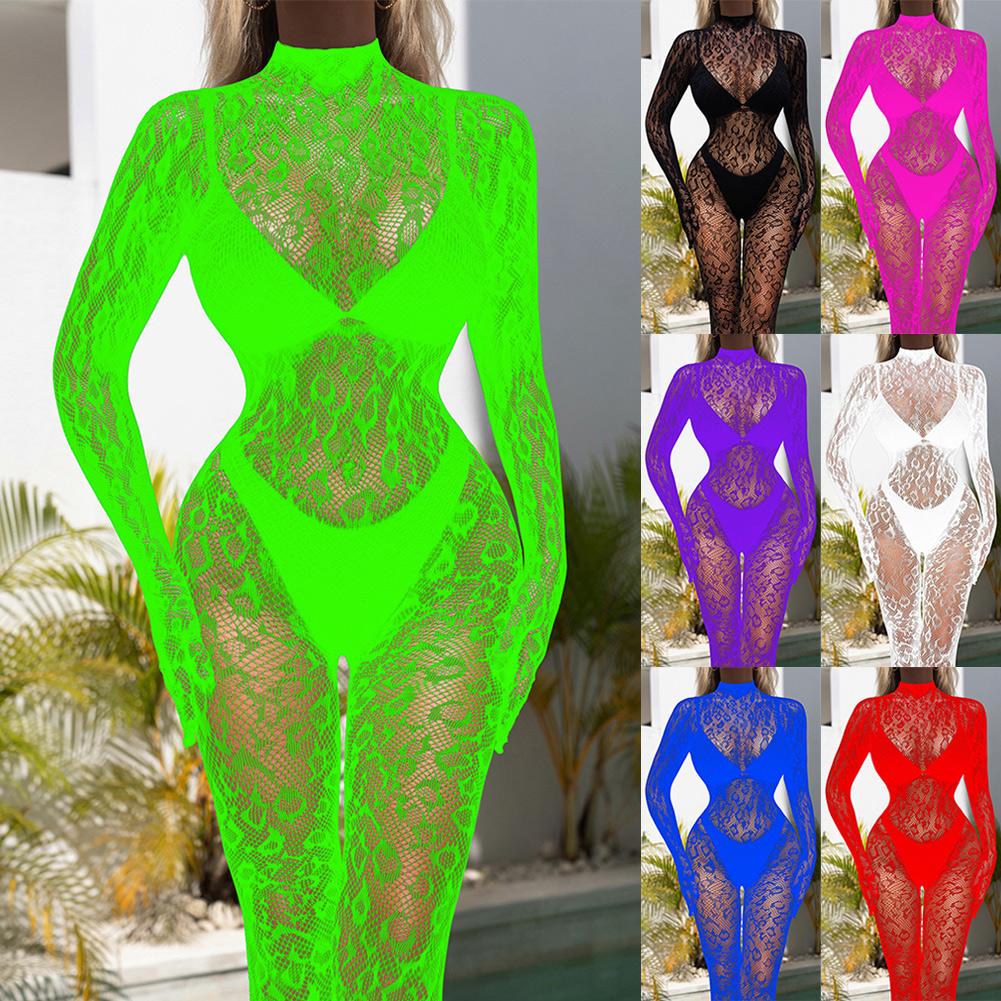 Flirtatious Women's See Through Romper Fishnet Mesh Bodysuit Stocking Tights