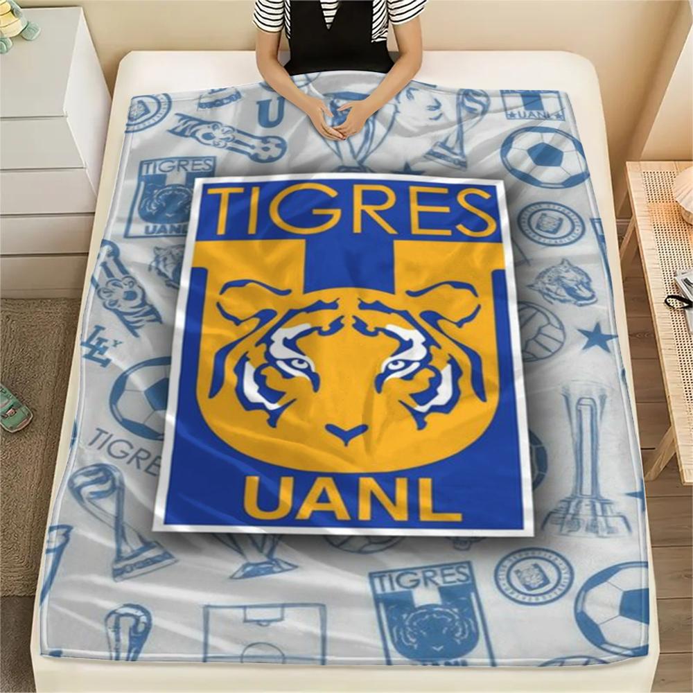1PC Tigres UANL Print Flannel Blanket, High quality Comfortable for All Seasons, Home Decor, Warmth and Comfort, Perfect for Christmas Gifts219