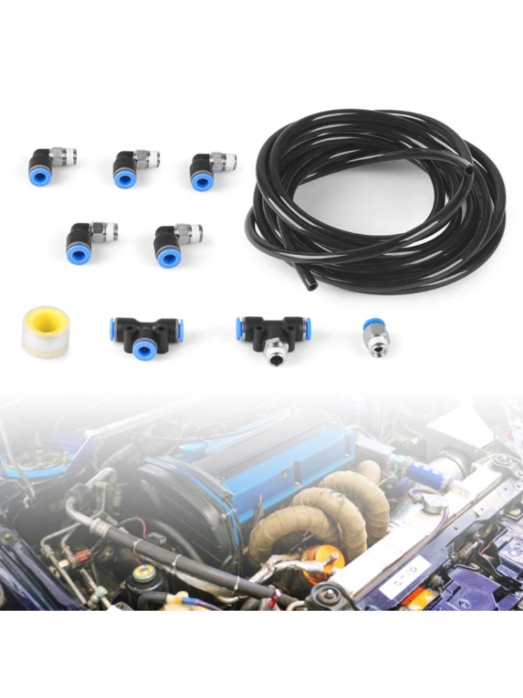 Industrial Grade Push Lock Black Vacuum Fitting set - Wastegate & Solenoid fits for - Vehicles Car Accessories