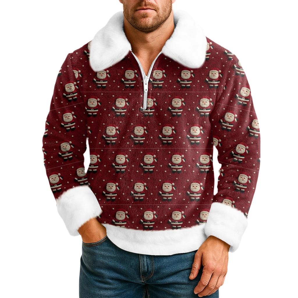 Men's  Leisure  Half   Zipper  Flip  Collar  Hoodie