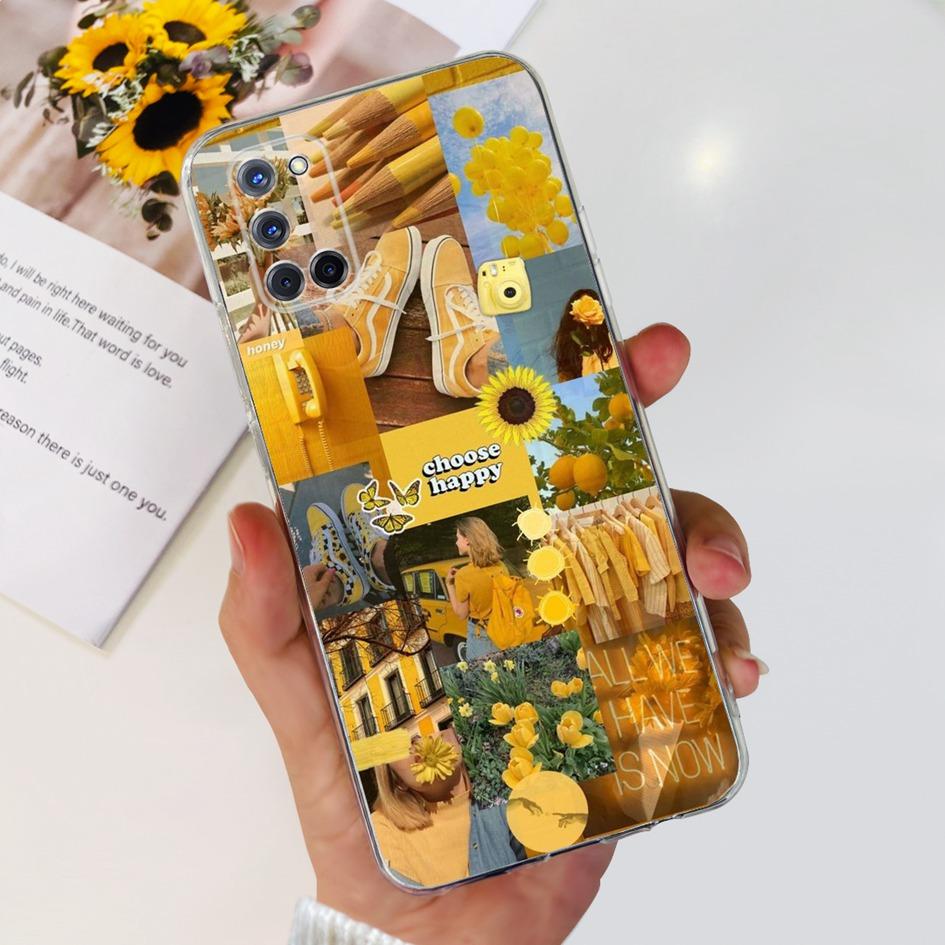 For OPPO A52 Case OPPOA52 CPH2069 A 52 Flower Phone Case Fashion Transparent Silicone Soft TPU Back Cover For OPPO A72 A92 Coque