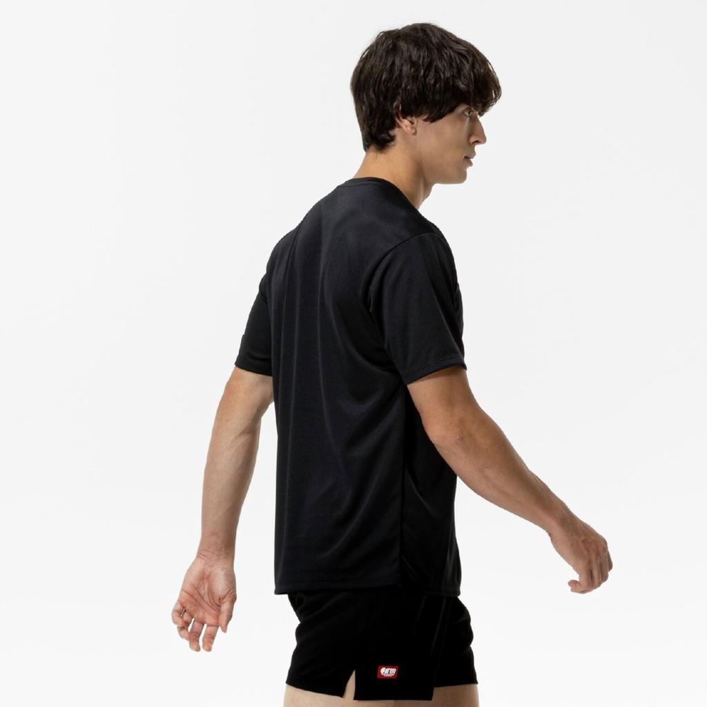 Mizuno Table Tennis Game Short JTTA Yellow Shirt, Sleeve, U-Neck, Unisex, Moisture-Wicking, Quick-Drying, Certified, 82JAA110, Black/Safety