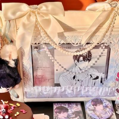 Ita Bag Bow Decoration Y2K Girl Harajuku Ribbon Bow Pearl Itabag DIY Pendant Exquisite Decorative Chain Pin Lolita Accessories