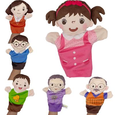 Sweet Family Soft Stuffed Toy Doll Dad Mum Brother Sister Cosplay Plush Doll Educational Toys Kawaii Hand Finger Puppet