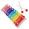 Wooden Eight tone Piano Playing Toy for Children, Building Blocks for Preschool Enlightenment and Early Education, Wooden Qin Percussion Instrument
