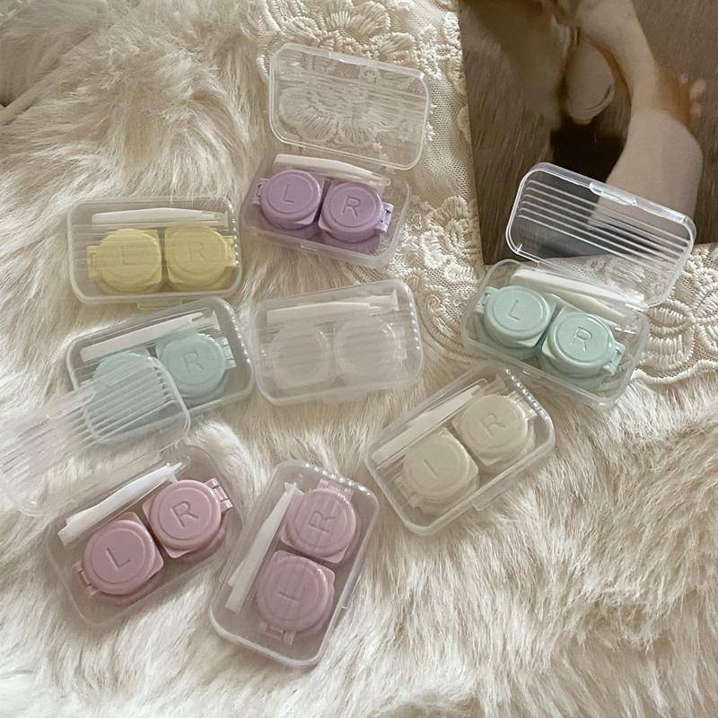 

1pcs Portable Eye Contact Lens Holder Box for Women Girl Transparent Contact Lens Case with Tweezers Suction Stick Set