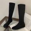 Eilyken Fashion Punk Style Round Toe Woman Knee-High Boots  Autumn Winter Low Heels Long Booties Ladies Shoes