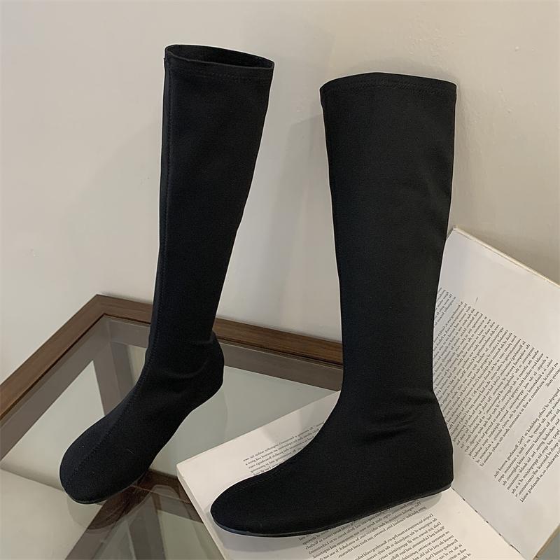Eilyken Fashion Punk Style Round Toe Woman Knee-High Boots  Autumn Winter Low Heels Long Booties Ladies Shoes