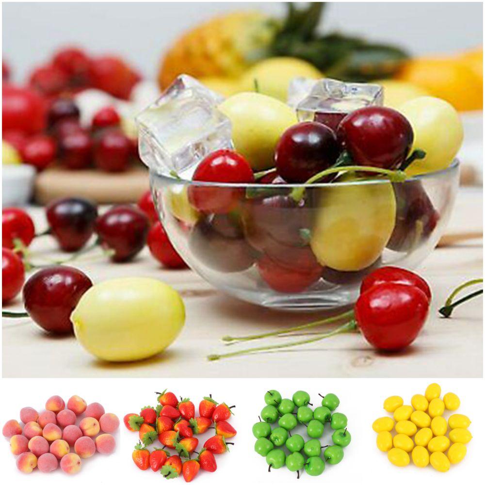 20PCS Multicolor Simulation Fruits Vegetables Fake Cherry Lemon Patoto  Party Wedding Supplies