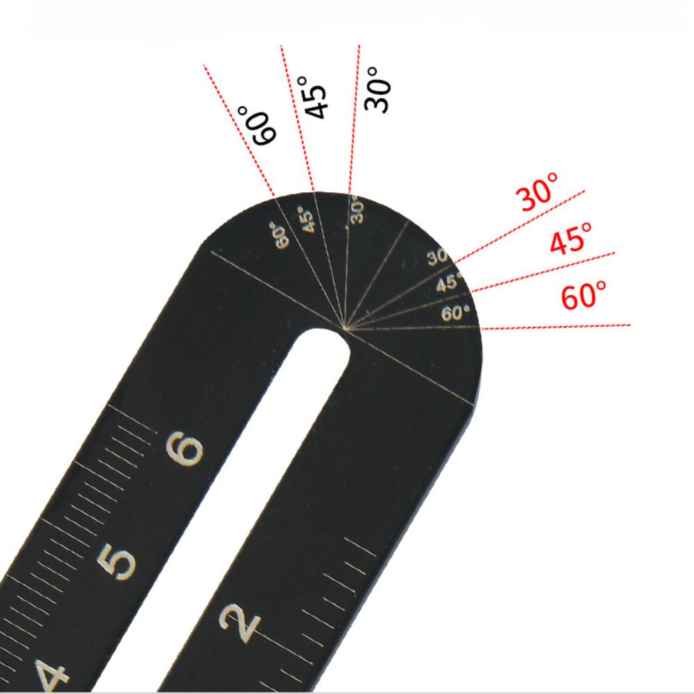 Allsome Multi Angle Measuring Ruler Aluminum Alloy Six Folding Ruler Hole Locator Adjustable Floor Tile Glass Woodworking Puncher Ruler
