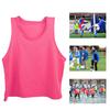Lot de 12 gilets d'entraînement de football respirants en maille pour enfants, grande taille, rose rouge, taille unique