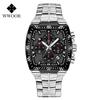 WWOOR Luxury Men's Watches Classic Multifunctional Sports Chronograph Original Quartz Watch For Men Waterproof Stainless Steel