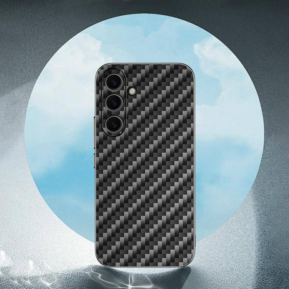Motif fibre de carbone pour Samsung Galaxy S24 S23 Ultra S22 S21 Plus S20 Noir Coque de protection souple en silicone