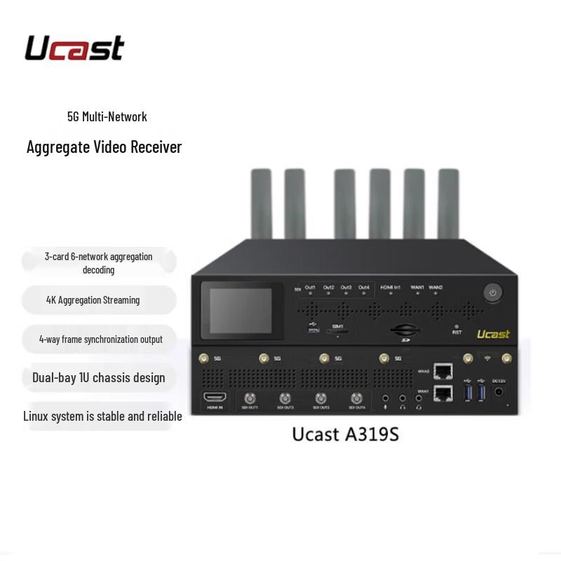 

Ucast 5G Multi-Network Live Streaming Decoder/Encoder