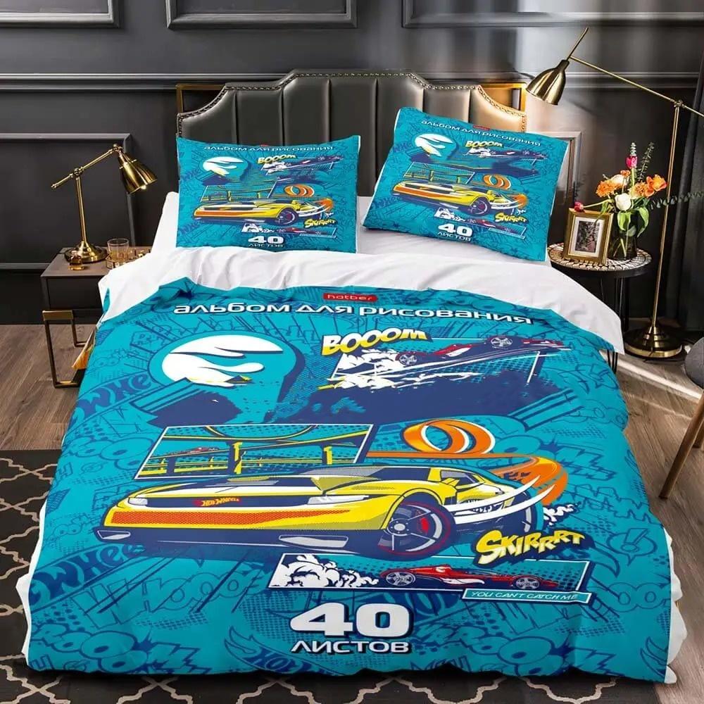 3D Cartoon Car Duvet Cover Pillow Case Anime Print Bedding For Kids Boy Girl Adult Bedding Set Holiday Gift comforter sets