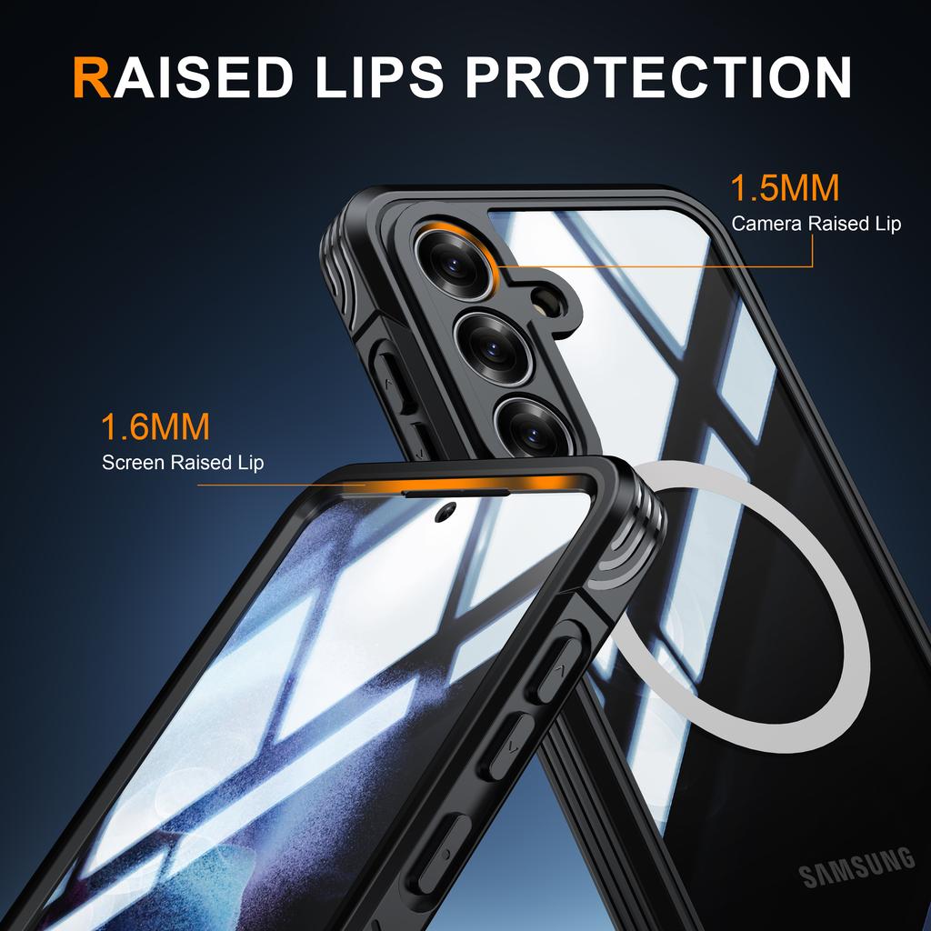 Pro pouzdro na telefon Samsung S25FE, Ultra tenké, Průhledné, Bezdrátové magnetické, Odolné proti pádu, Poškrábání, Prachu a Nárazům