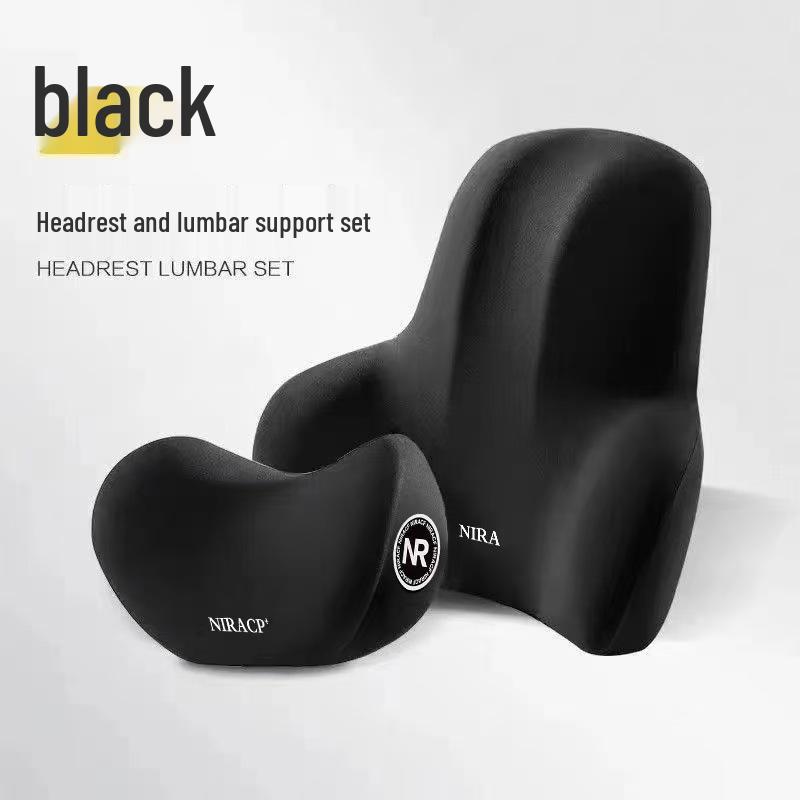 Memory Foam Lumbar & Neck Support Car Cushion Set