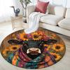 Cow with Sunflower Round Area Rug,Carpet Rug for Living Room Bedroom Sofa Playroom Decor,Non-slip Floor Mat