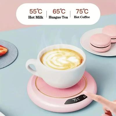 Sottobicchiere riscaldante termostatico USB Sottobicchiere riscaldante domestico Regolazione a 3 velocità Riscaldamento a 55 gradi Temperatura costante