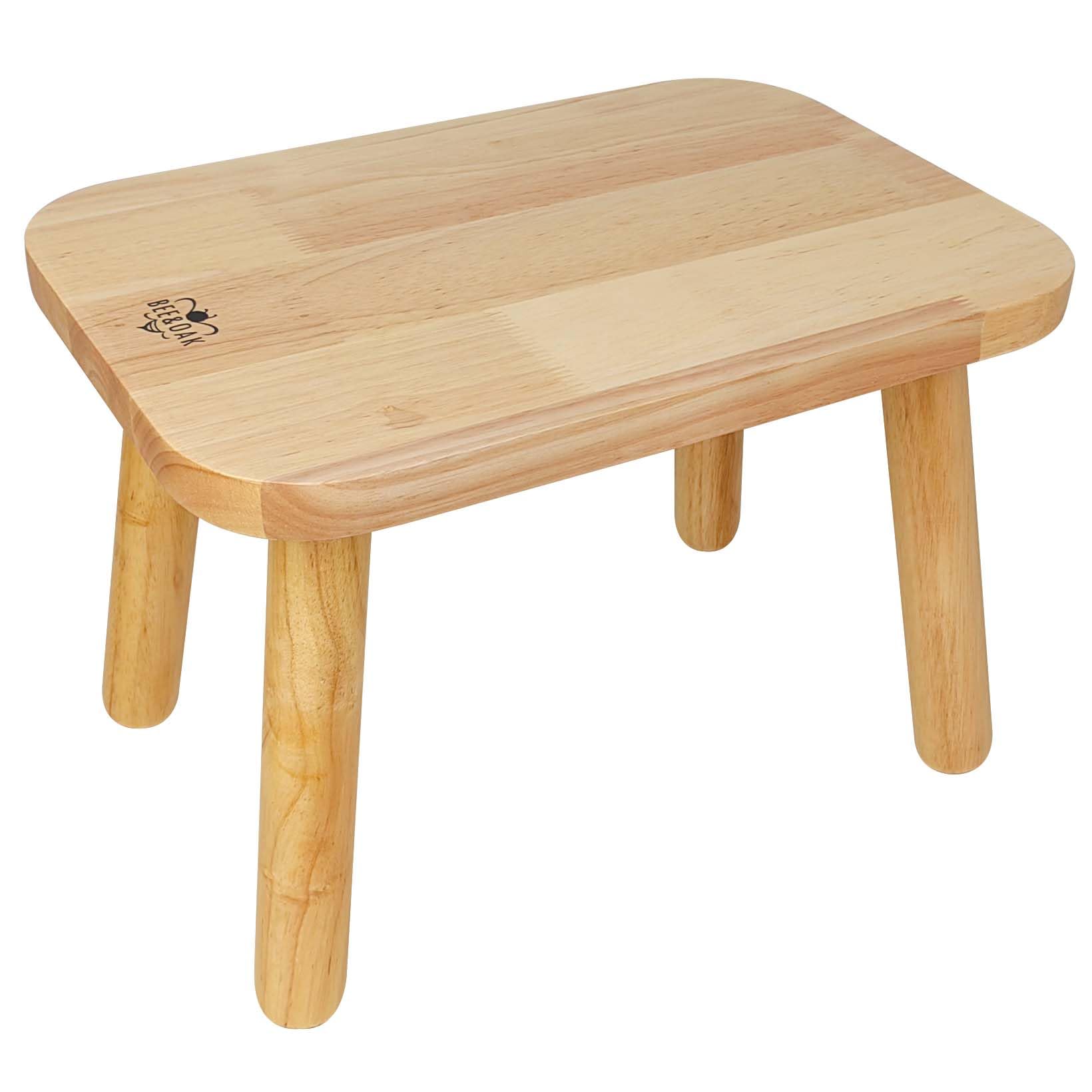 

BEE&OAK Solid Rubberwood Small Stool for Adults and Children, Stylish Colors, Perfect for Bedrooms, Bathrooms, and Kitchens, Plant Stand, Square Stool