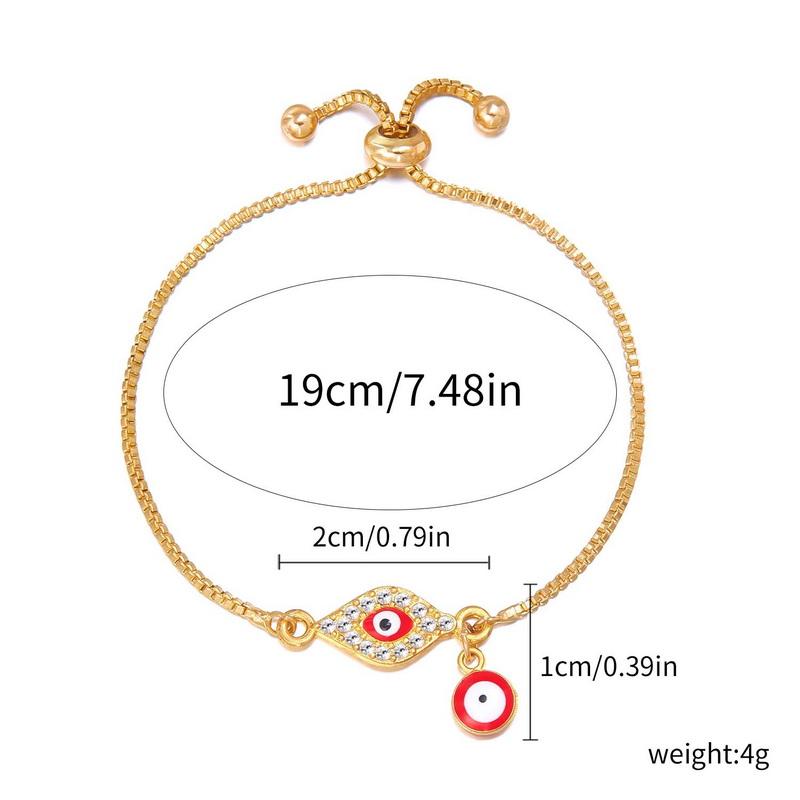 Classic Turkish Blue Evil Eyes Bracelet for Women Men Shining Rhinestone Palm Push Pull Adjustable Bracelet Lucky Jewelry Gift