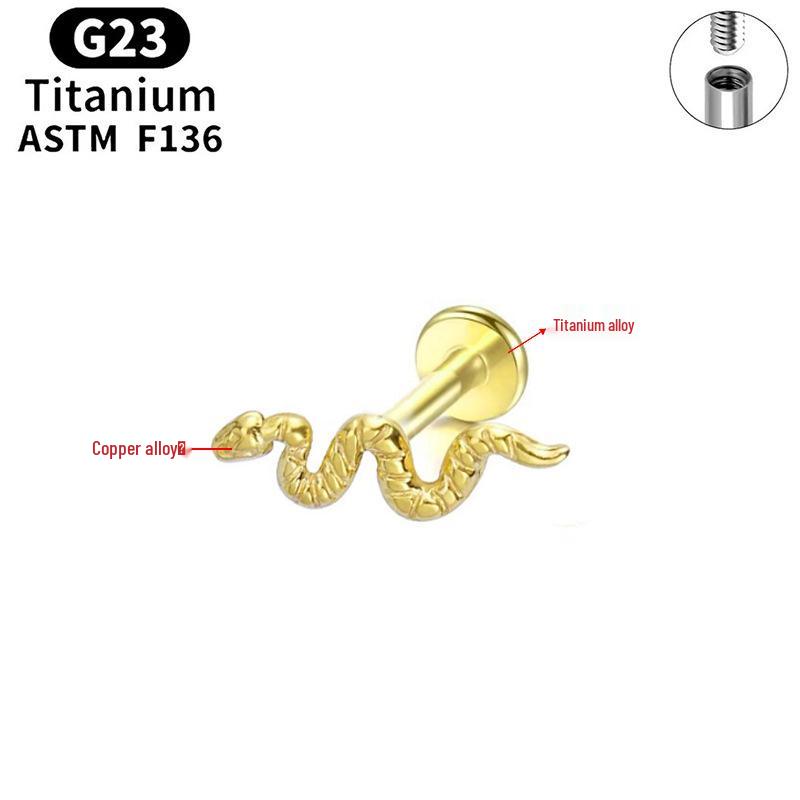 G23 Titanium Butterfly Lip & Ear Cartilage Stud Earrings with Internal Thread - Simple, Luxurious Design for Women's Piercings