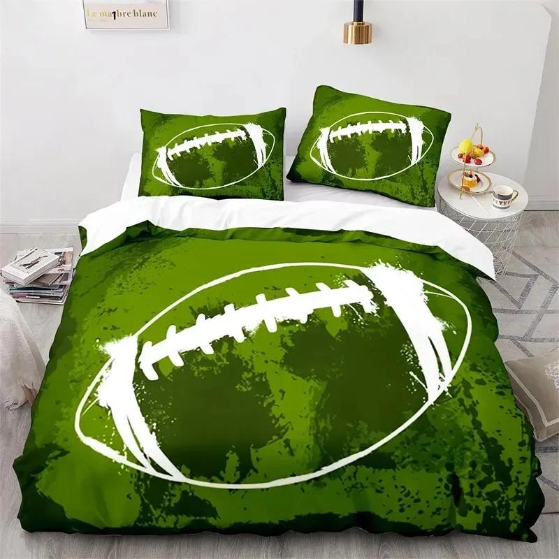Sports Duvet Cover Set American Football Player Bedding Set For Boys Girls Children To Soft Ball Sport Quilt Cover