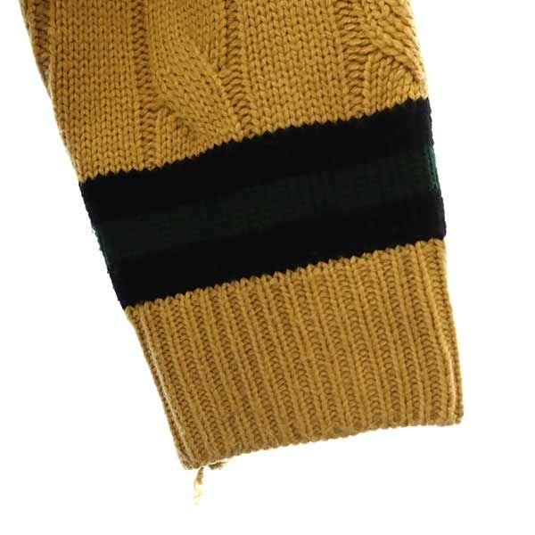 TEMPTATION Cable Long sleeve V neck knit L Brown sweater Men's Used