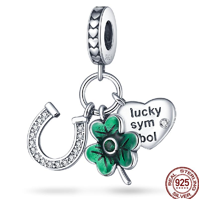 Copper Jewelry Pendant Early Spring Four Leaf Clover Flower Charm Fit Pan Beads Jewelry Birthday Diy Gift Fine Jewelry