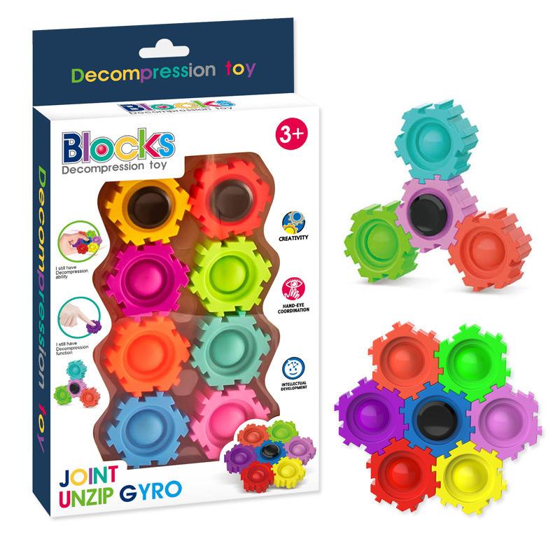 Car Beautiful Stickers Blocks Squeeze Puzzles Fidget Spinner Pop Edc Relieving Stress Easing Toy Antistresse For Children Spinning Top
