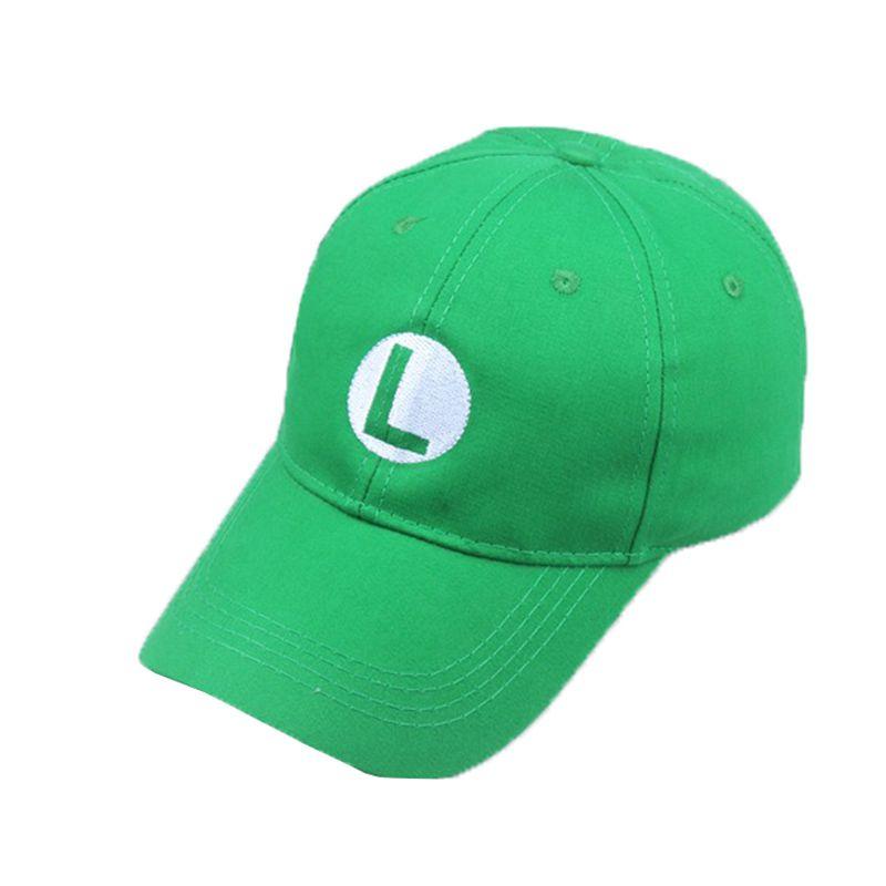 Chic Super Luigi Mario Bros Cosplay Adult Size Hat Cap Baseball Hats Costume