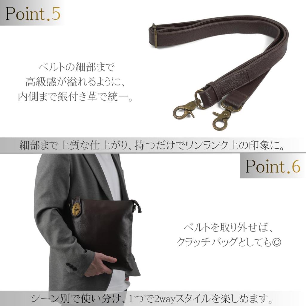 UYBAG [Genuine Leather Bag for Traveling Lightly] Men's Slim and Small Leather Shoulder Bag, uy31 (02.Brown)