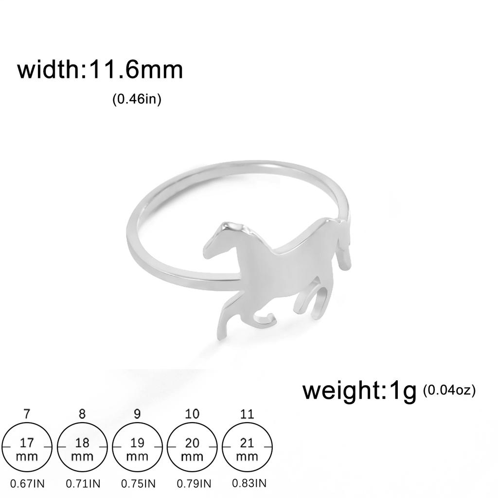 Cool Running Horse Ring Women Men Stainless Steel Finger Rings Animal Jewelry Friends Birthday Gift