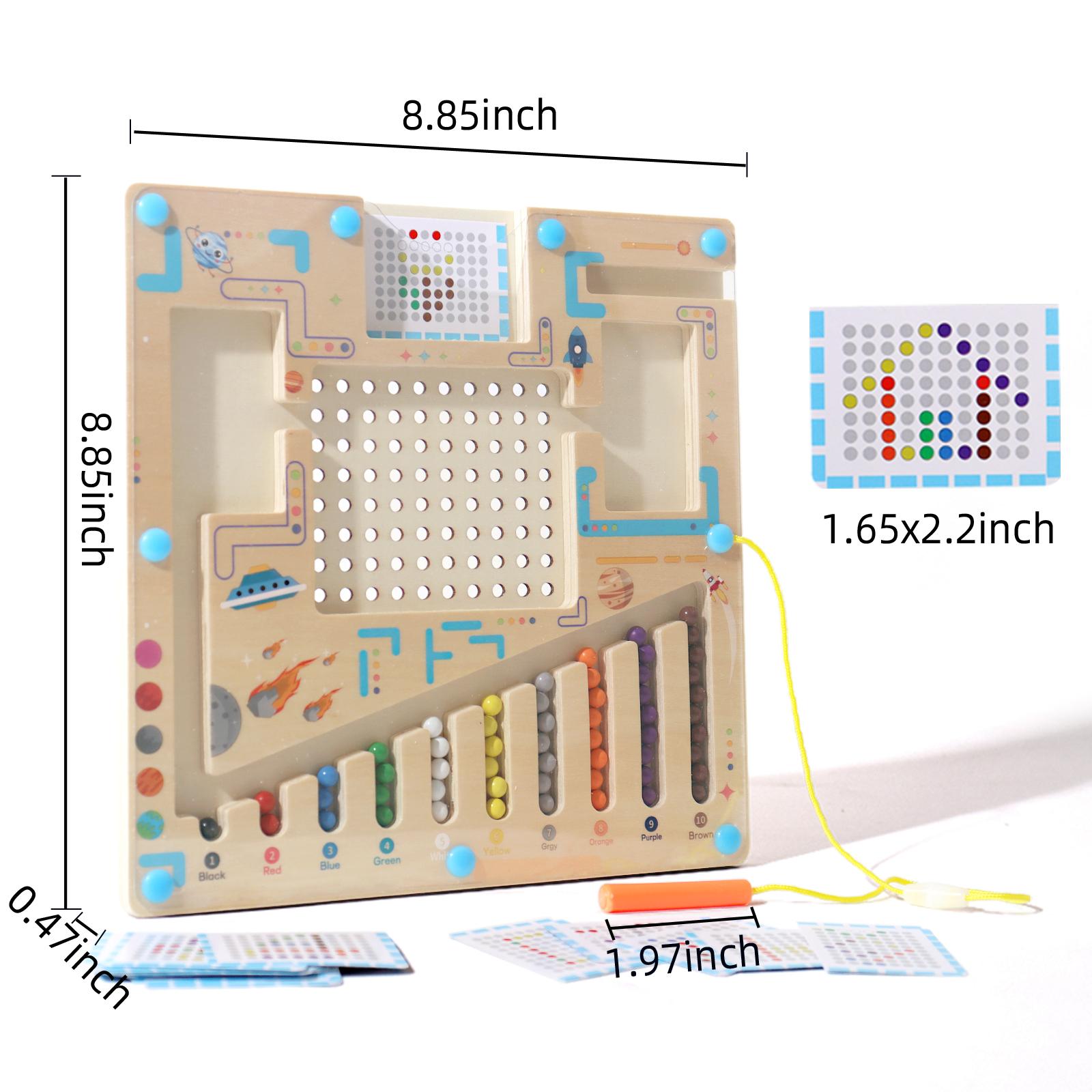 

Magnetic Color and Number Maze With Card Puzzle Montessori Toys for Kids Educational Magnet Board Counting & Color Sorting Toy