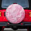 One Piece Of 2D Flat Printed Tire Covers In An Abstract Pink Design, Made From 100% Polyester, Suitable For Outdoor Parking And