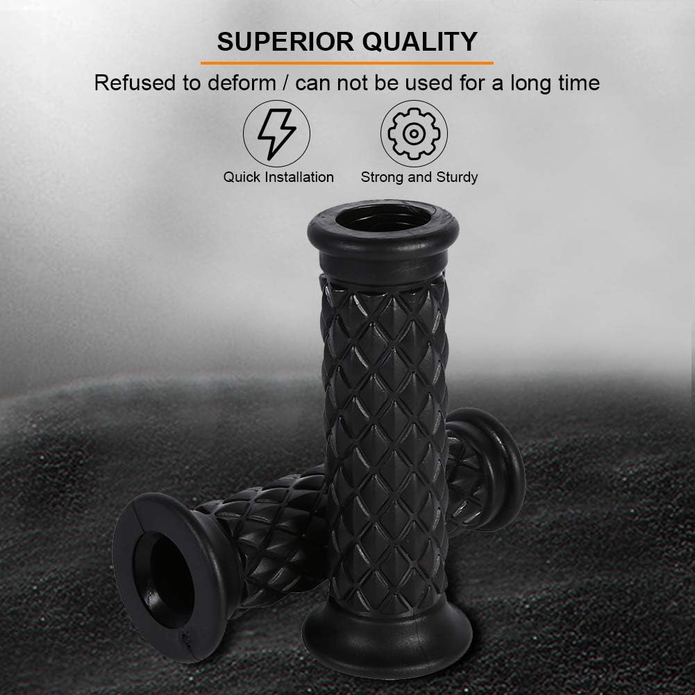 7/8" Motorcycle Hand Grips Antiskid Handlebar Rubber End Hand (Color : Black) Motorcycle Handlebar Grips 7/8 Dirt Bike Grips 22Mm