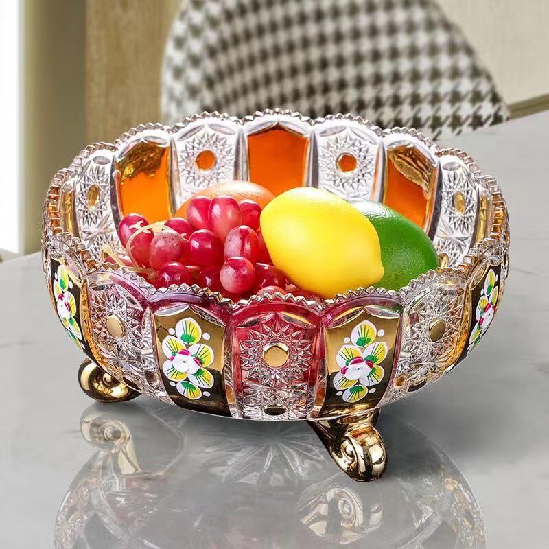 Flavinmci Crystal Glass Fruit Bowl