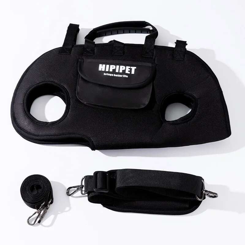 

Рюкзак-шлейка для подъема собаки для маленьких собак, слинг-переноска с ручкой и поводком, переноска для питомцев, принадлежности для выгула на улице, переноска для кошек S чёрный