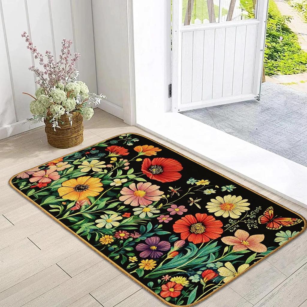 Christmas Snowflakes Doormat Floor Mat For Indoor Outdoor Welcome Mats Stair Porch Garden Kitchen Home Bedroom Decoration