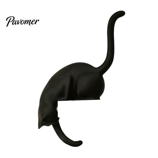 Modern Entryway Decor Cat Hook with Lantern, 3D Printed LED Light Decorative Handmade Craft Wall Hook, Creative Shelf for Bookshelf Desk And