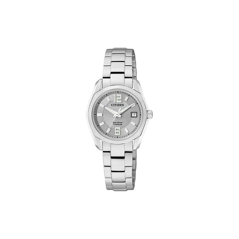 CITIZEN Eco-Drive Series Waterproof Fashion Solar Quartz Steel Strap Women s Watch Silver Dial EW2101-59A синий