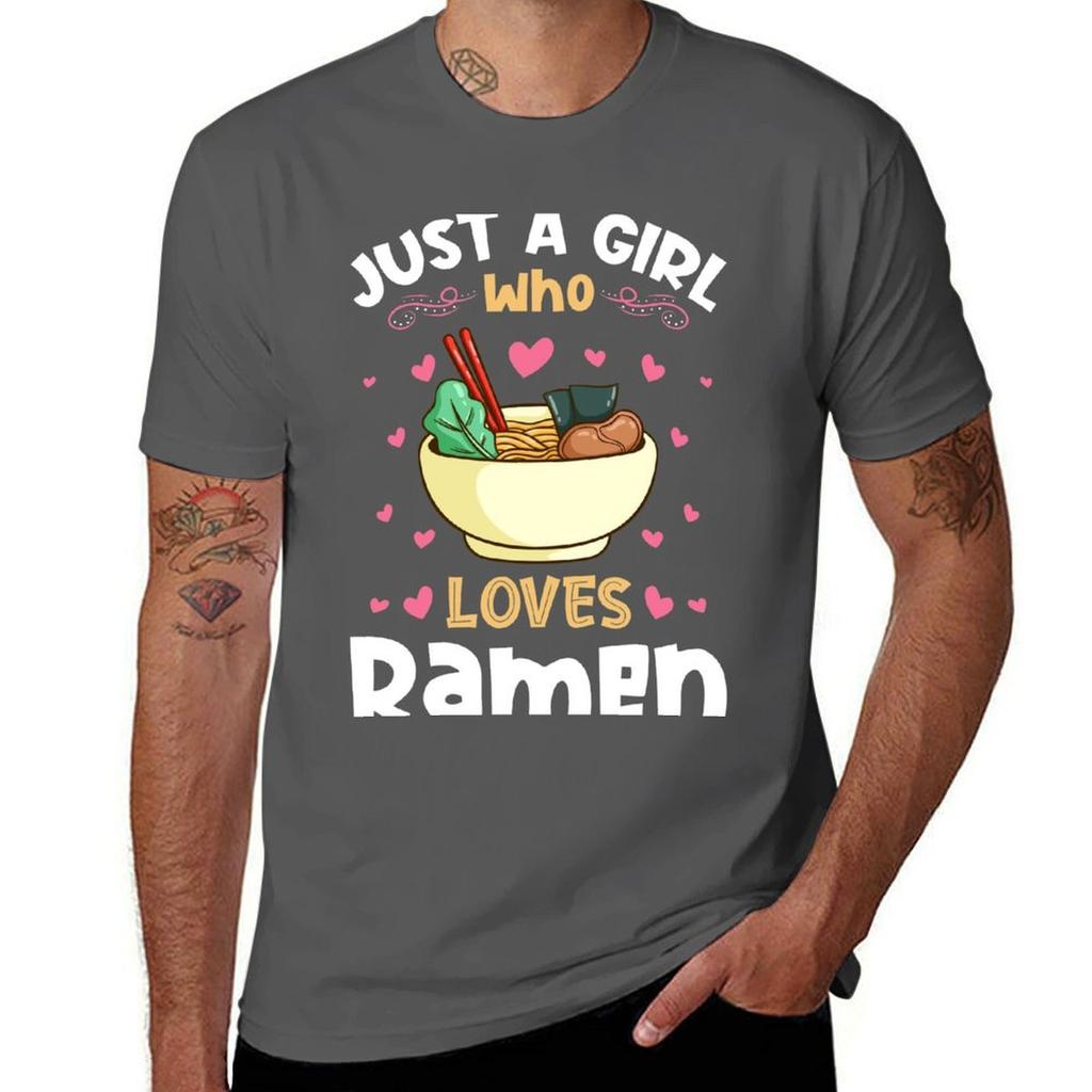 Just A Girl Who Loves Raunisex Noodles Tshirt Fashion Letter Print Tshirt