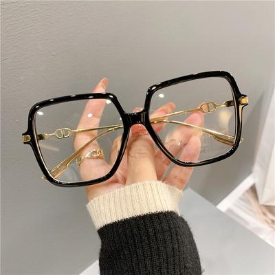 Occhiali da vista quadrati oversize alla moda, retrò da donna, anti-luce blu, con montatura in metallo, occhiali da vista ottici per computer