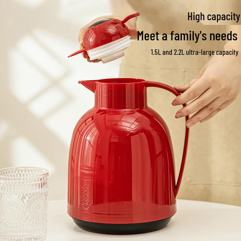 Smart Portable Thermos Flask with Large Capacity, Glass Liner, Ideal for Home or Office Hot Water Needs