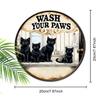 2D Flat Hanging Decorative Signs, Interior Wall or Door Decoration, Garden Decoration, the Pattern Is Four Black Cats, a Housewarming Gift for Friends