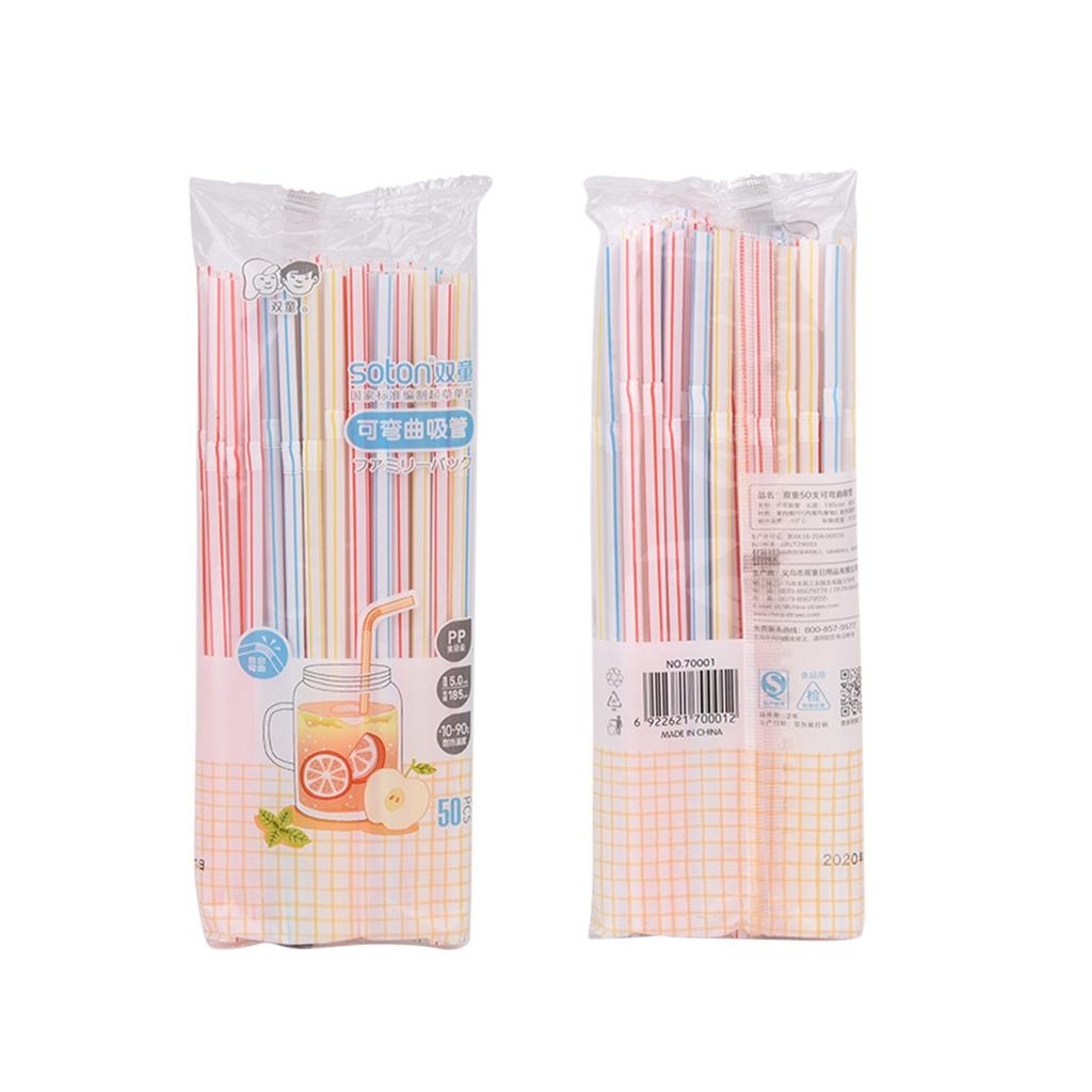 50pcs Disposable Plastic Straws Bent Colorful PP Straws Disposable Straws For Party Suitable For Smoothies, Juices, Cocktails, Hot Drinks