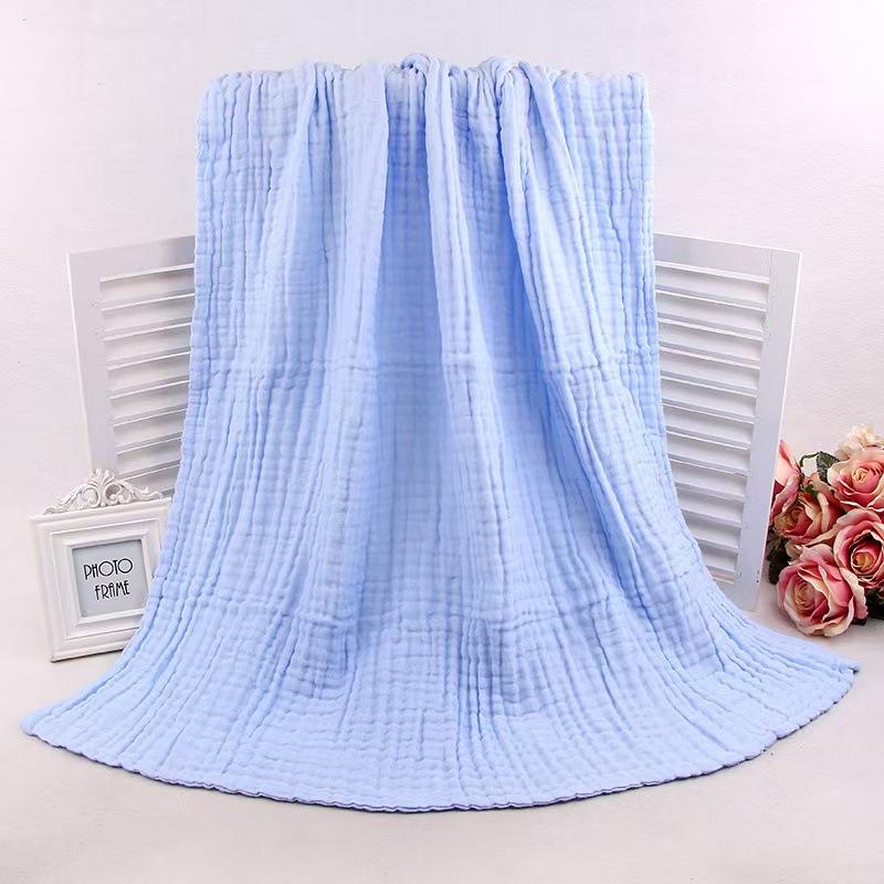 Baby Bubble Cotton Children's Quilt Bath Towel 6 Layers Cotton Gauze Soft Skin-friendly Water-absorbing Plain Newborn Bath Towel