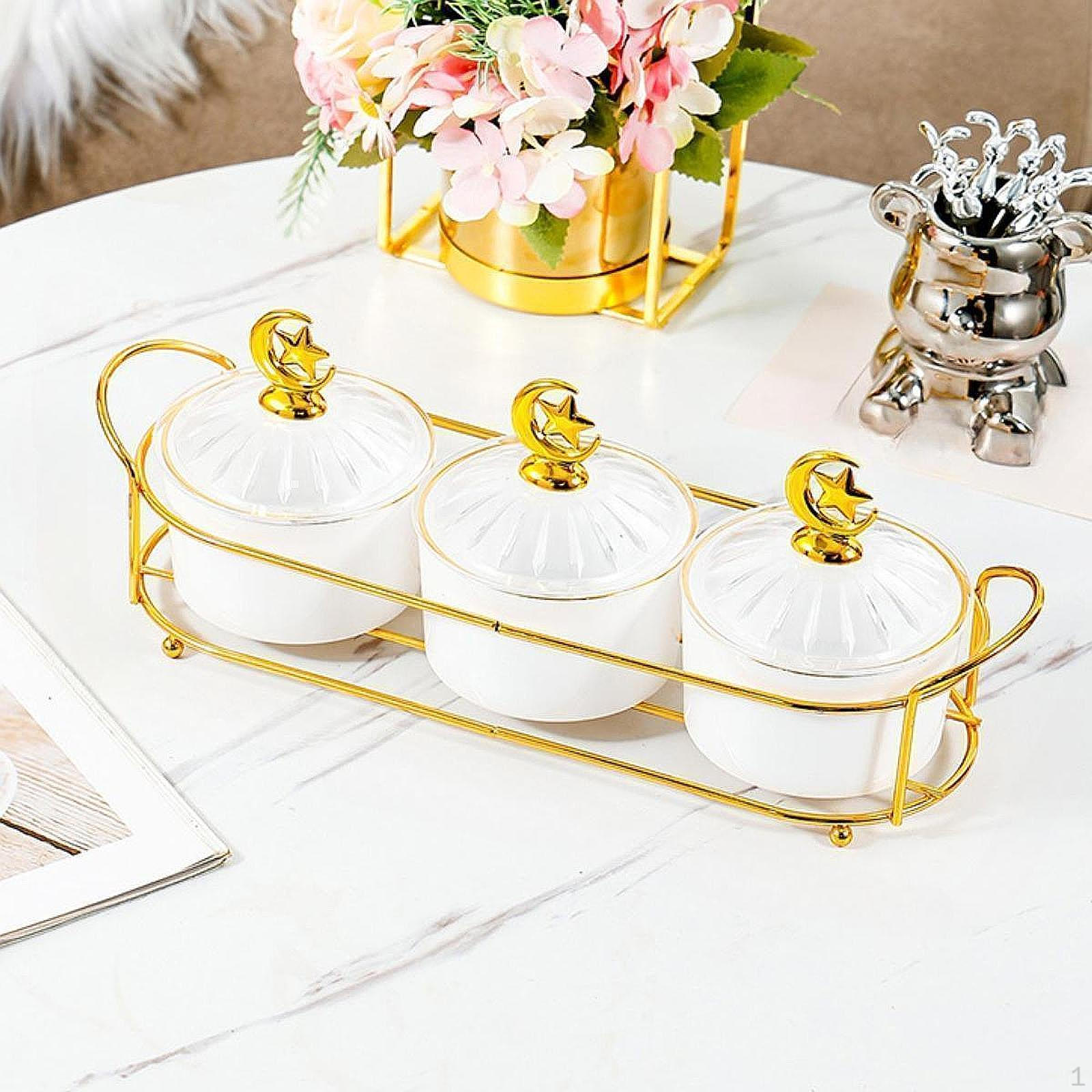 

Сервировочная тарелка для закусок с крышкой, секционное блюдо для угощений в гостиной белый